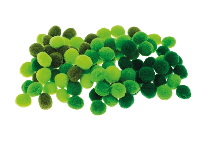 Pompony 10mm (100szt.) POM12 odcienie zielonego Brewis